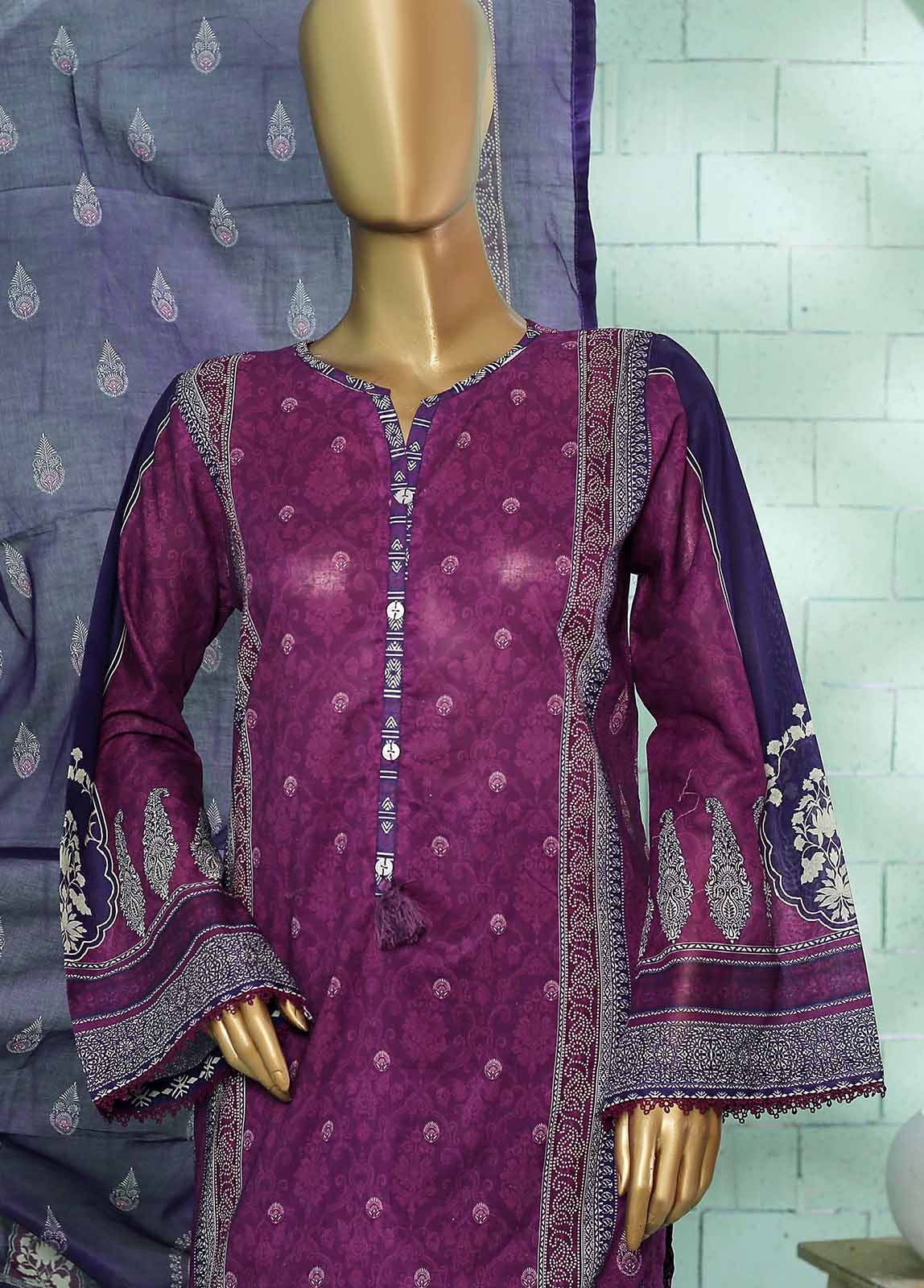 Bin Saeed Fabric - SMLF-0117-3 Piece Printed Stitched Suit
