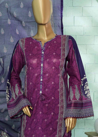 Bin Saeed Fabric - SMLF-0117-3 Piece Printed Stitched Suit