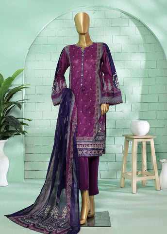 Bin Saeed Fabric - SMLF-0117-3 Piece Printed Stitched Suit