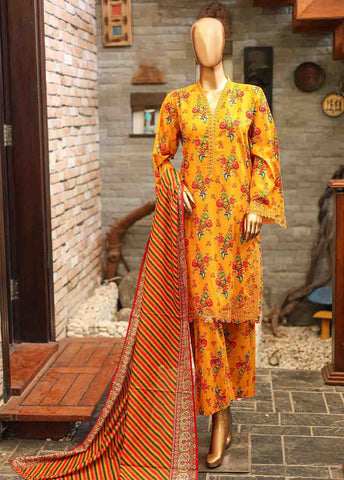 Bin Saeed Fabric - SMLF-0124-EMB- 3 Piece Embroidered Stitched Suit