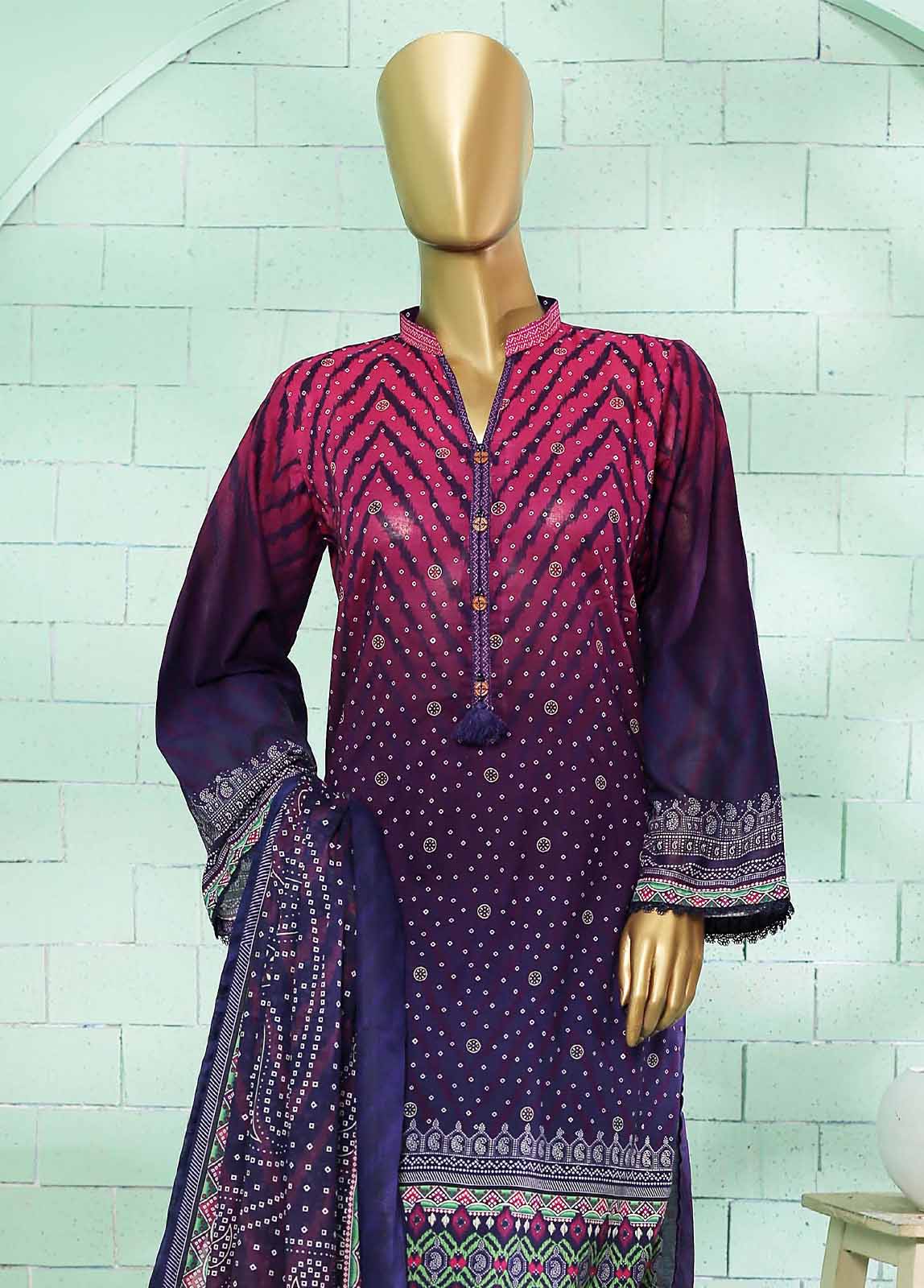 SMLF-0124-3 Piece Printed Stitched Suit