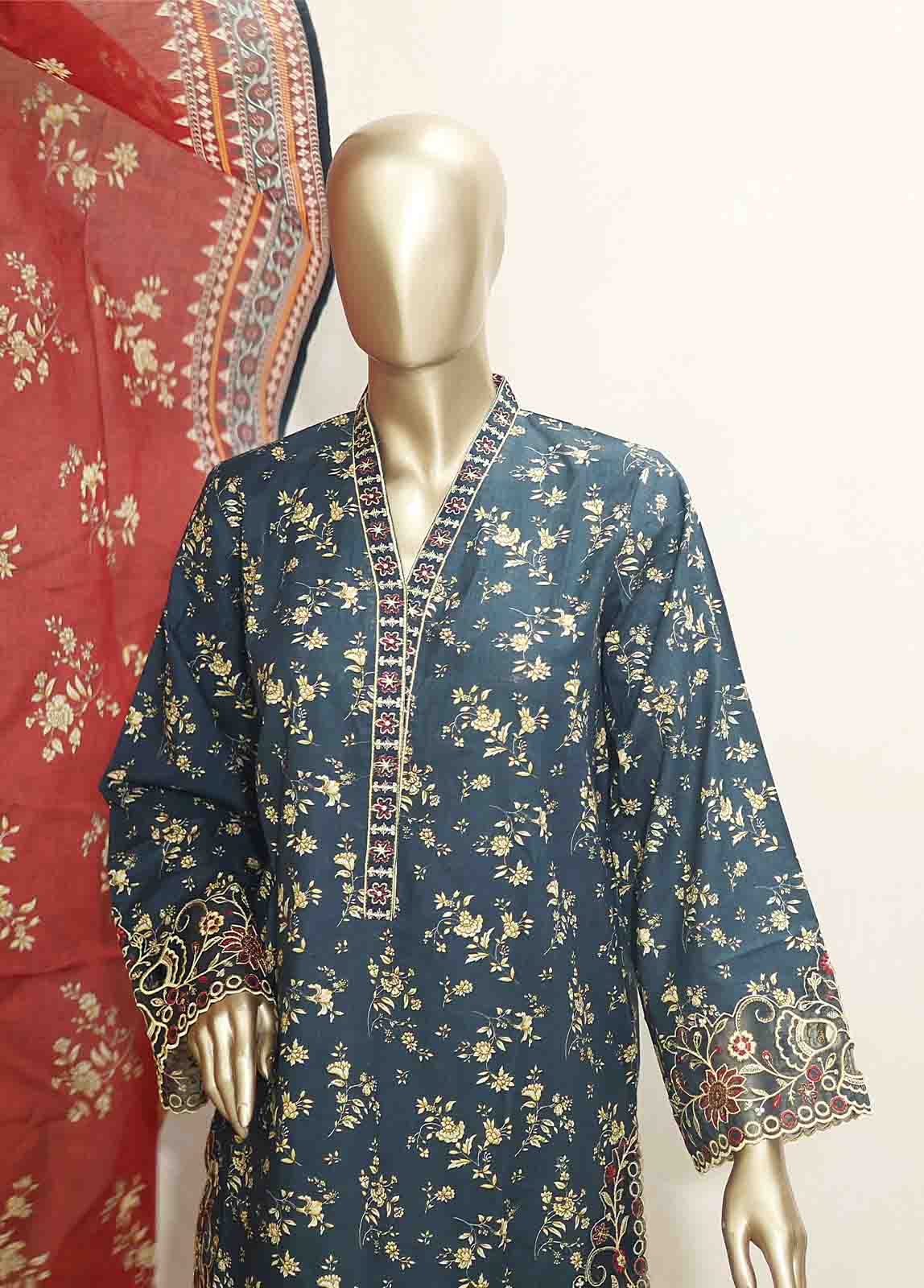Bin Saeed Fabric - SMLF-0126-EMB- 3 Piece Embroidered Stitched Suit