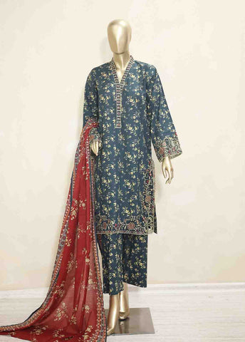 Bin Saeed Fabric - SMLF-0126-EMB- 3 Piece Embroidered Stitched Suit