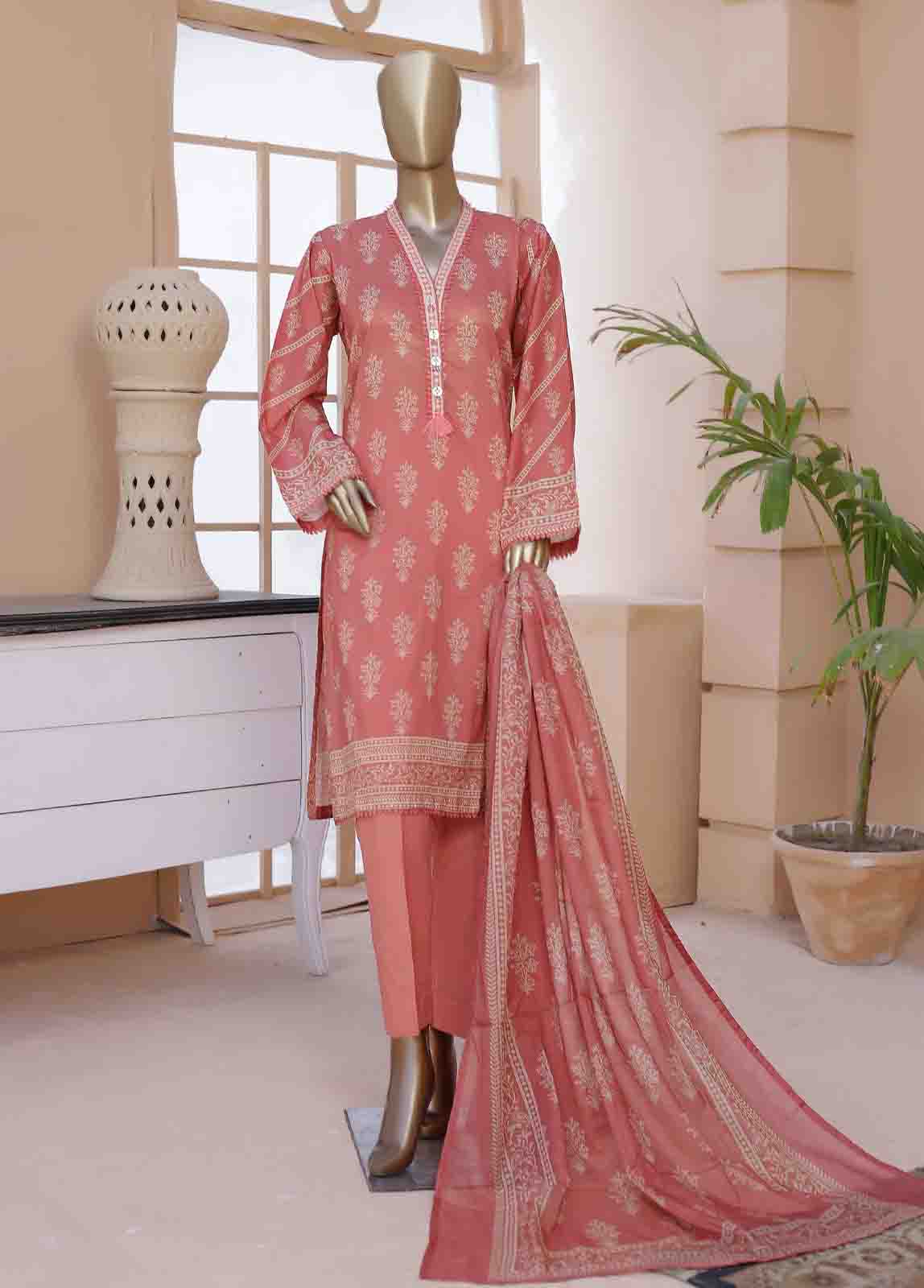 SMLF-0132-3 Piece Printed Stitched Suit