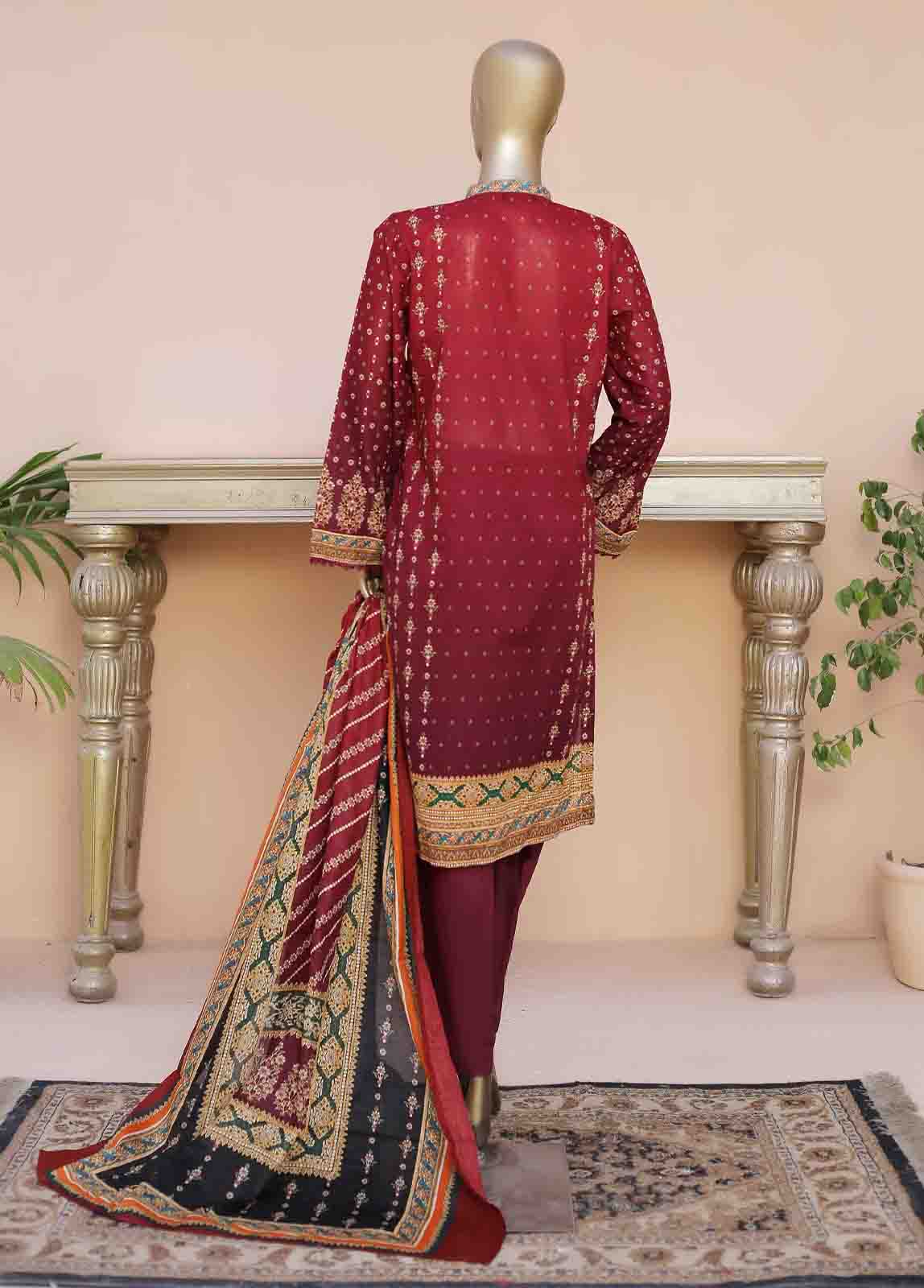Bin Saeed Fabric - SMLF-0134-3 Piece Printed Stitched Suit