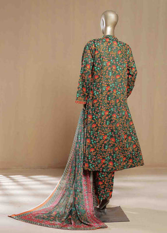 Bin Saeed Fabric - SMLF-02-FR -3 Piece Printed Frock Style