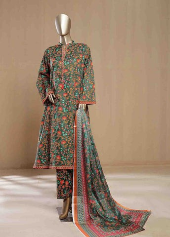 Bin Saeed Fabric - SMLF-02-FR -3 Piece Printed Frock Style