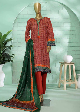 Bin Saeed Fabric - SMLF-0202-3 Piece Printed Stitched Suit