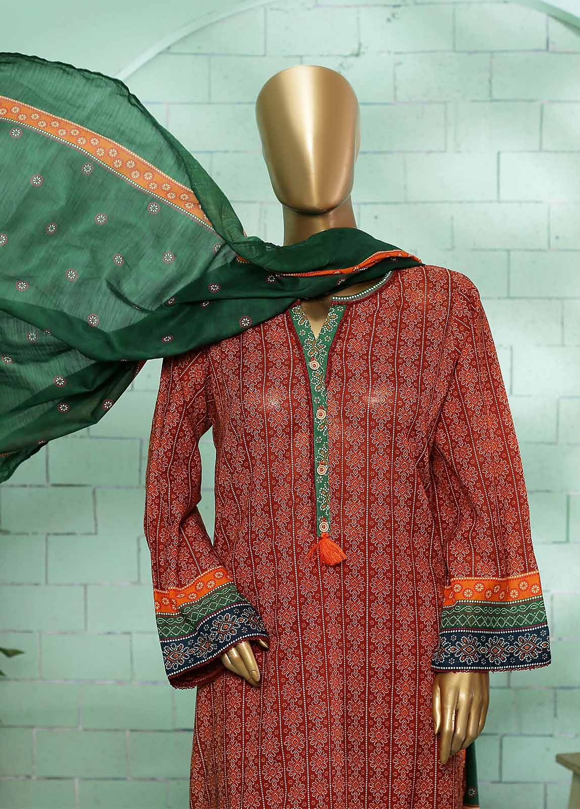 Bin Saeed Fabric - SMLF-0202-3 Piece Printed Stitched Suit