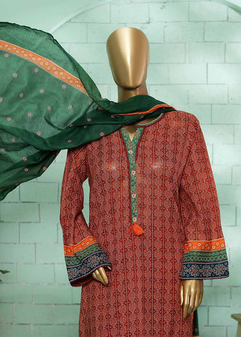 Bin Saeed Fabric - SMLF-0202-3 Piece Printed Stitched Suit