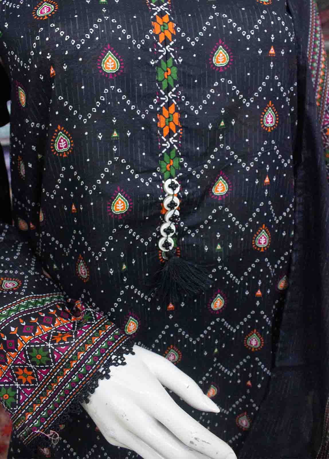 Bin Saeed Fabric - SMLF-0203- 3 Piece Printed Stitched Suit
