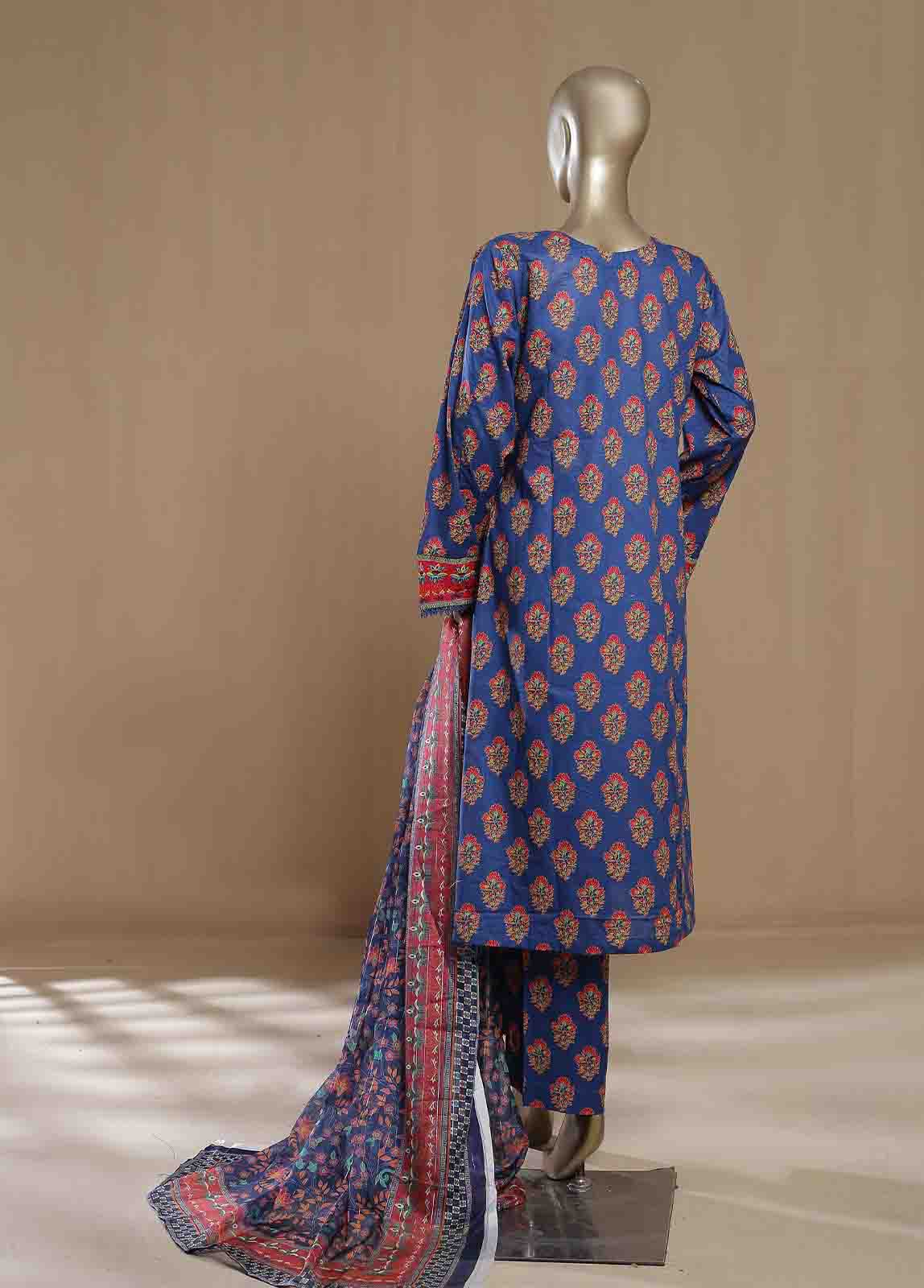 Bin Saeed Fabric - SMLF-03-FR -3 Piece Printed Frock Style
