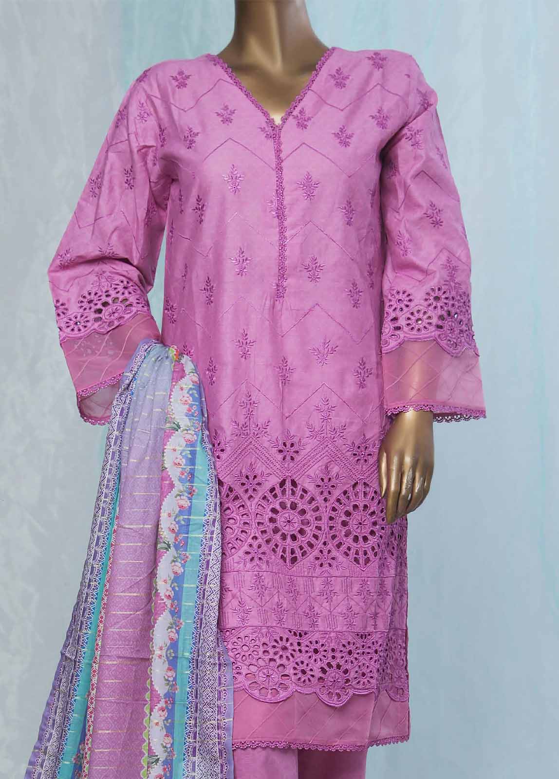 Bin Saeed Fabric - SMLF-0372-CK-3 Piece Chikankari Stitched Suit