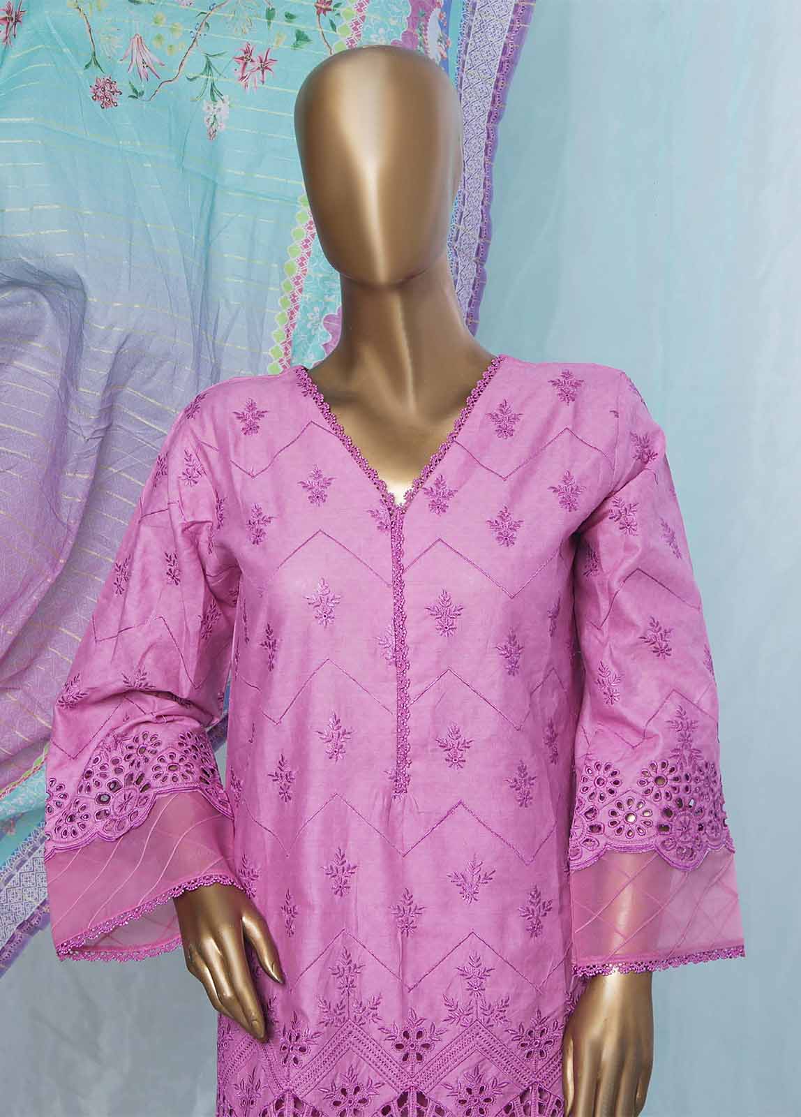 Bin Saeed Fabric - SMLF-0372-CK-3 Piece Chikankari Stitched Suit