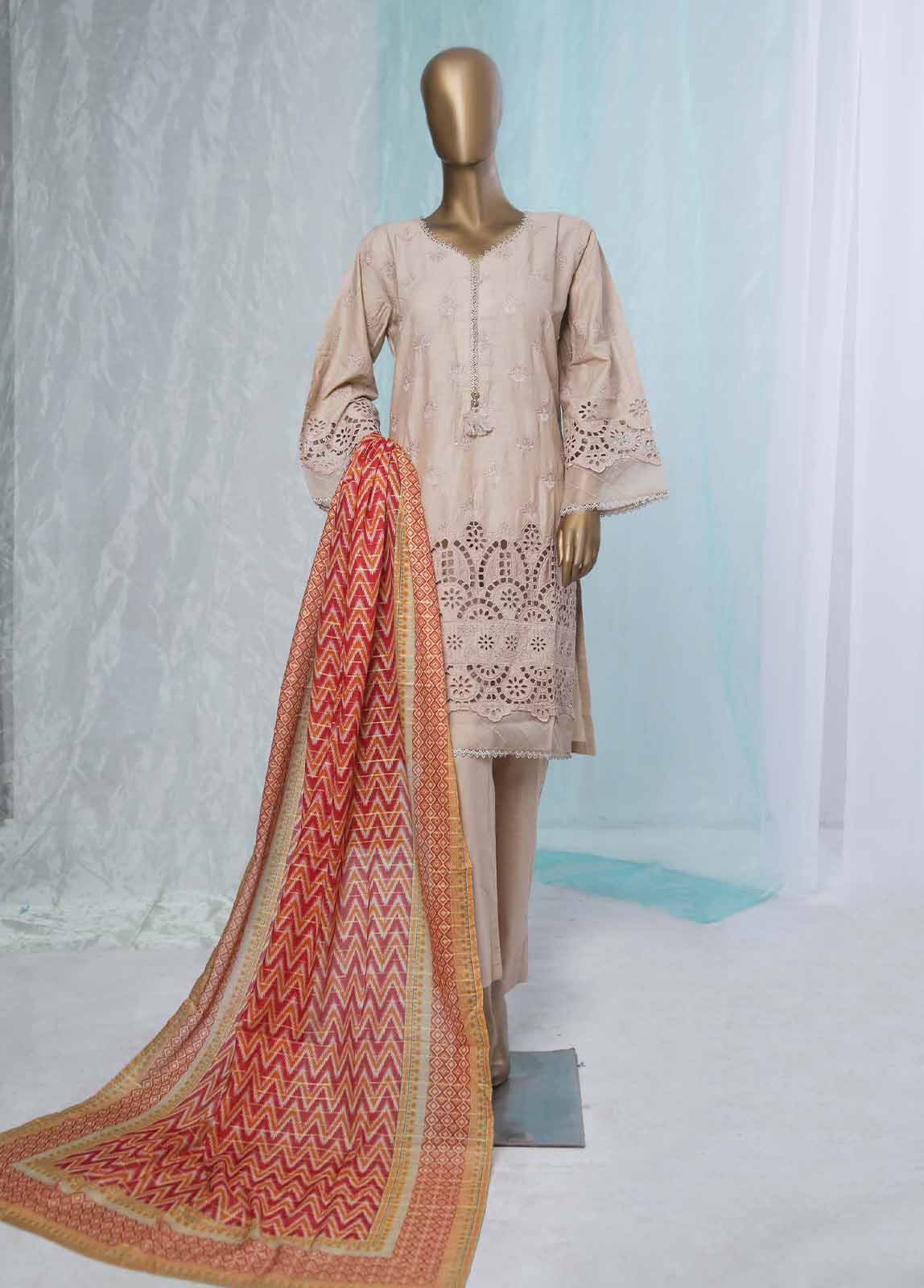 Bin Saeed Fabric - SMLF-0392-CK-3 Piece Chikankari Stitched Suit