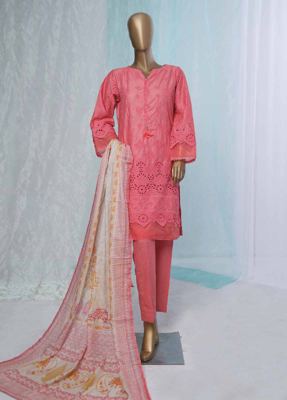 Bin Saeed Fabric - SMLF-0396-CK-3 Piece Chikankari Stitched Suit
