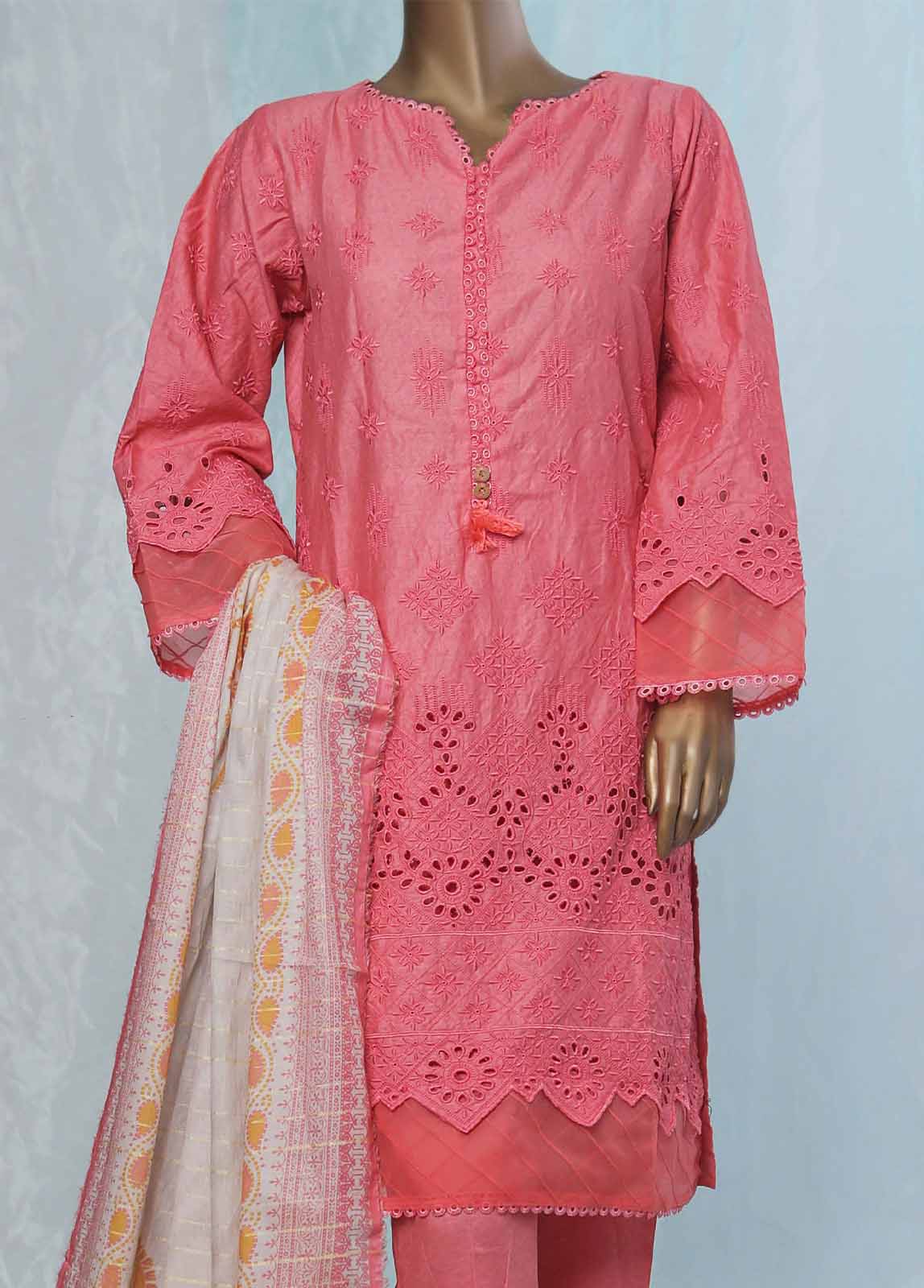 Bin Saeed Fabric - SMLF-0396-CK-3 Piece Chikankari Stitched Suit