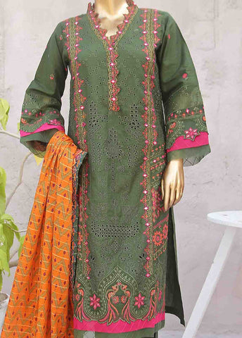 Bin Saeed Fabric - SMLF-0408B-RN-3 Piece Cotton Embroidered collection