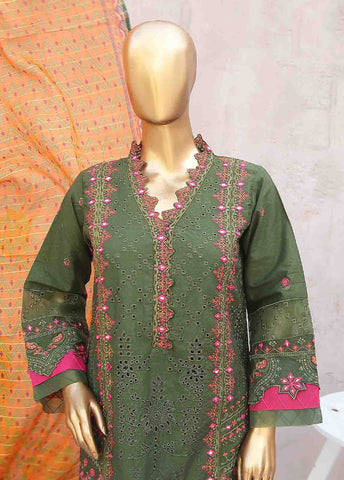Bin Saeed Fabric - SMLF-0408B-RN-3 Piece Cotton Embroidered collection