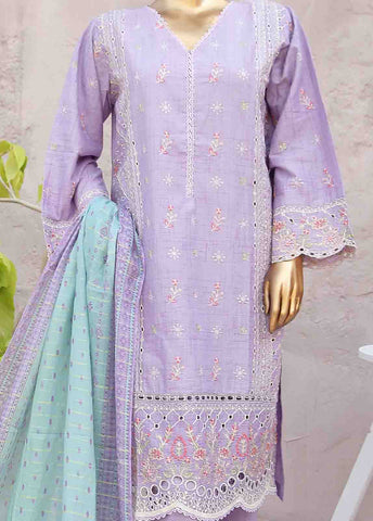 Bin Saeed Fabric - SMLF-0414B-RN-3 Piece Cotton Embroidered collection