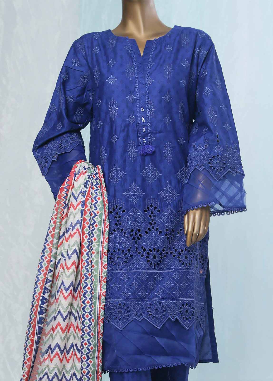 Bin Saeed Fabric - SMLF-0415-CK-3 Piece Chikankari Stitched Suit