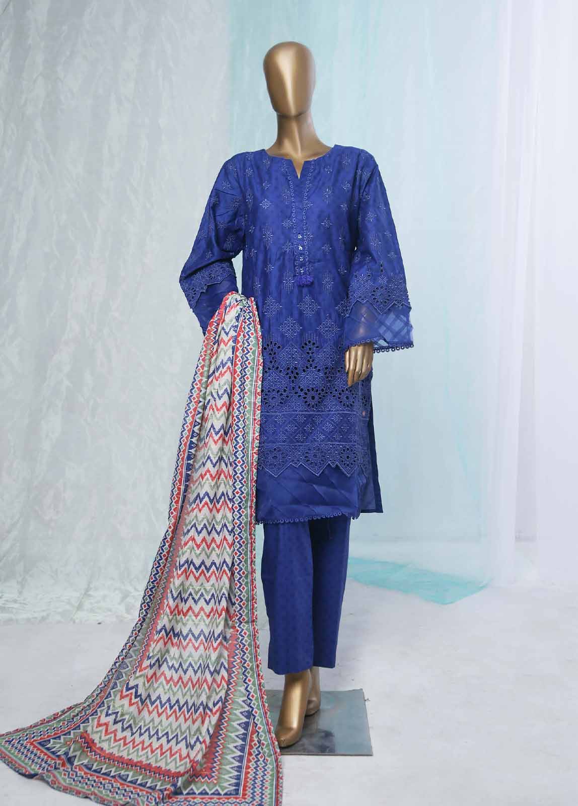 Bin Saeed Fabric - SMLF-0415-CK-3 Piece Chikankari Stitched Suit