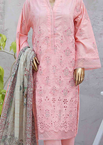 Bin Saeed Fabric - SMLF-0422B-RN-3 Piece Cotton Embroidered collection