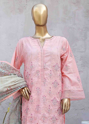 Bin Saeed Fabric - SMLF-0422B-RN-3 Piece Cotton Embroidered collection