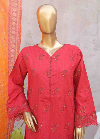 Bin Saeed Fabric - SMLF-0448-RN-3 Piece Cotton Embroidered collection