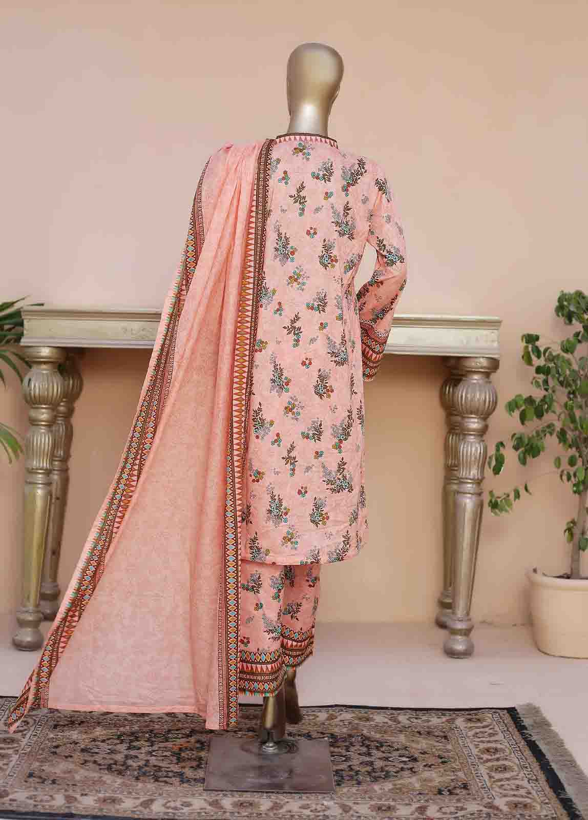 F-0514-3 Piece Printed Stitched Suit