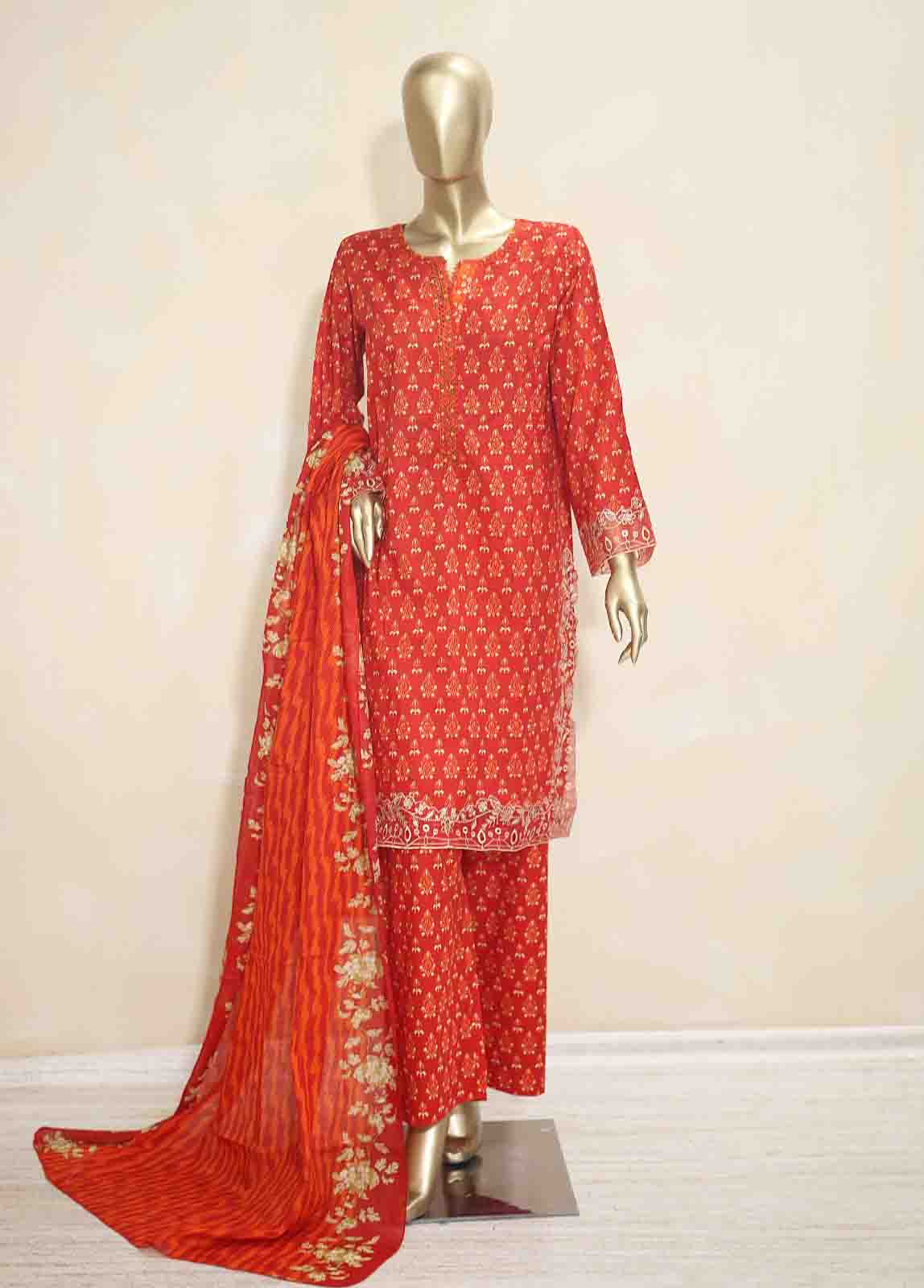 Bin Saeed Fabric - SMLF-0629-EMB- 3 Piece Embroidered Stitched Suit