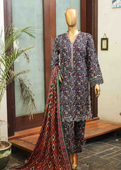 SMLF-0632-EMB- 3 Piece Embroidered Stitched Suit