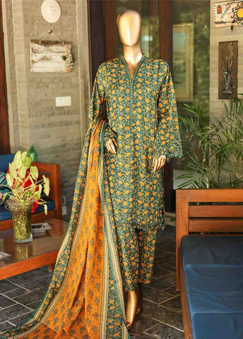 Bin Saeed Fabric - SMLF-0637-EMB- 3 Piece Embroidered Stitched Suit