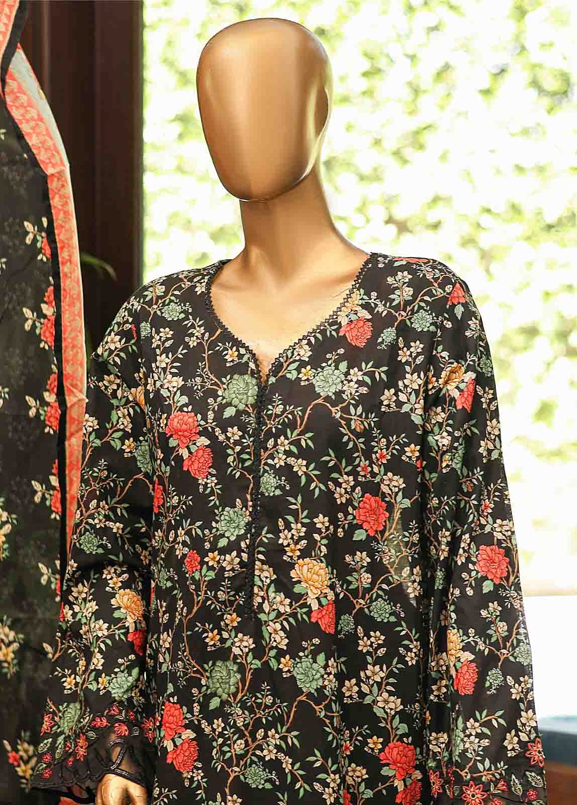 Bin Saeed Fabric - SMLF-0638-EMB- 3 Piece Embroidered Stitched Suit