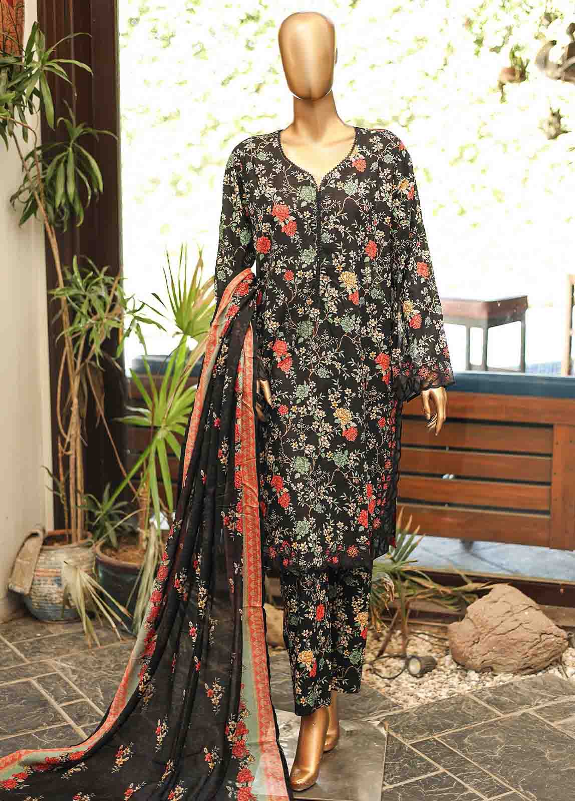 Bin Saeed Fabric - SMLF-0638-EMB- 3 Piece Embroidered Stitched Suit