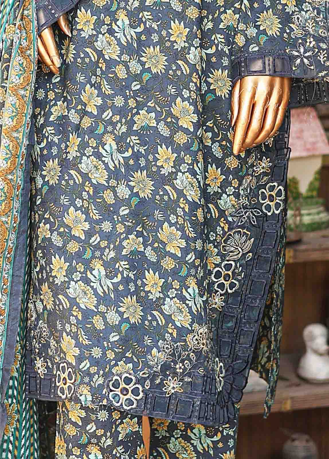 Bin Saeed Fabric - SMLF-0643-EMB- 3 Piece Embroidered Stitched Suit