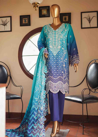 Bin Saeed Fabric - SMLF-0683 A- 3 Piece Embroidered Stitched Suit
