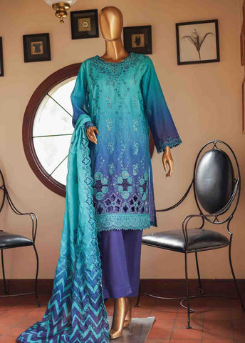 Bin Saeed Fabric - SMLF-0683 B- 3 Piece Embroidered Stitched Suit