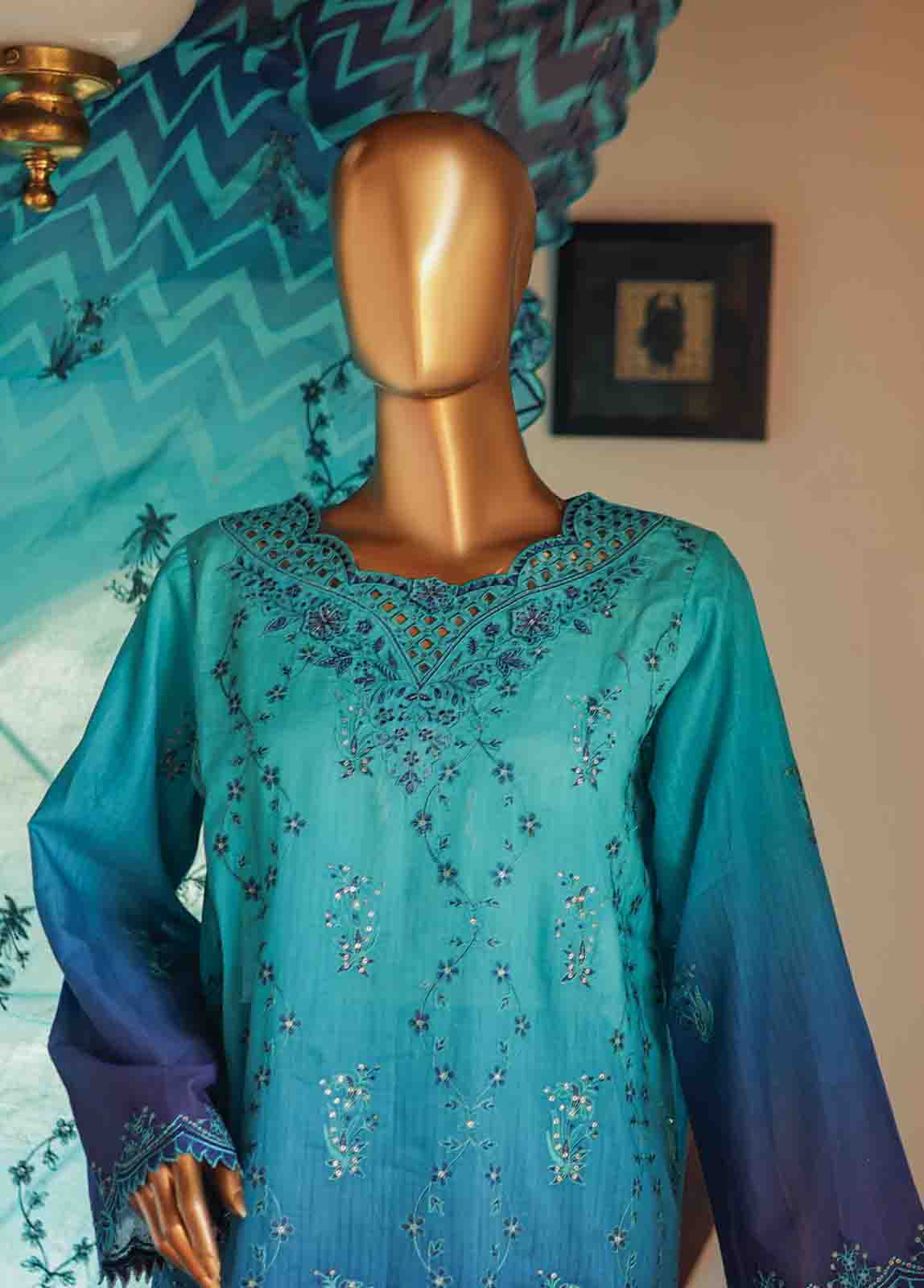 Bin Saeed Fabric - SMLF-0683 B- 3 Piece Embroidered Stitched Suit