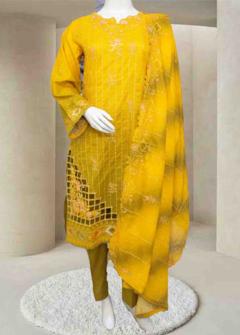 Bin Saeed Fabric - SMLF-0684-3 Piece Cutwork Kari Stitched Suit