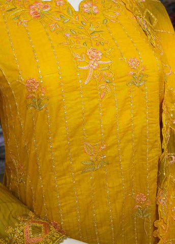 Bin Saeed Fabric - SMLF-0684-3 Piece Cutwork Kari Stitched Suit