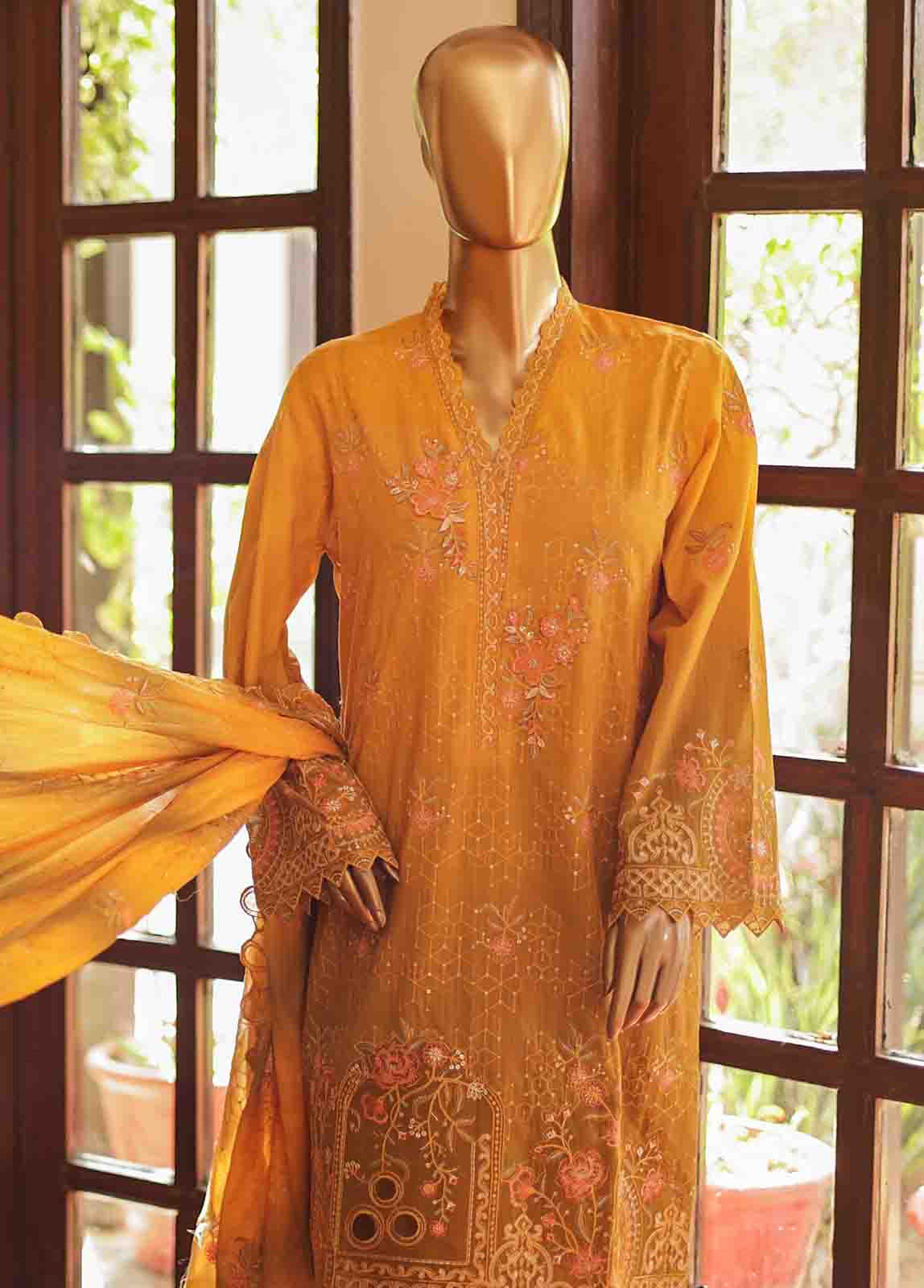 Bin Saeed Fabric - SMLF-0684 A- 3 Piece Embroidered Stitched Suit