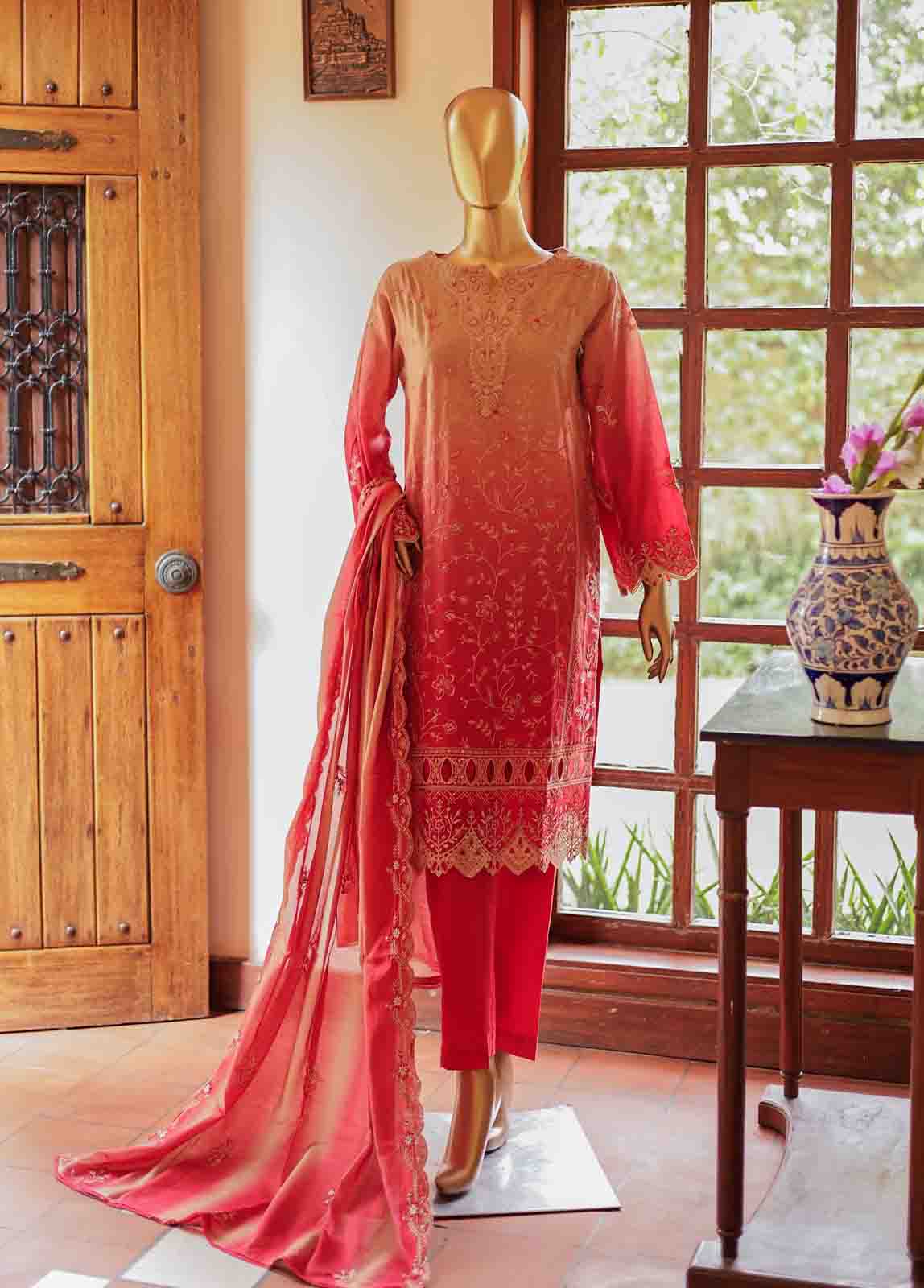 Bin Saeed Fabric - SMLF-0685 A- 3 Piece Embroidered Stitched Suit