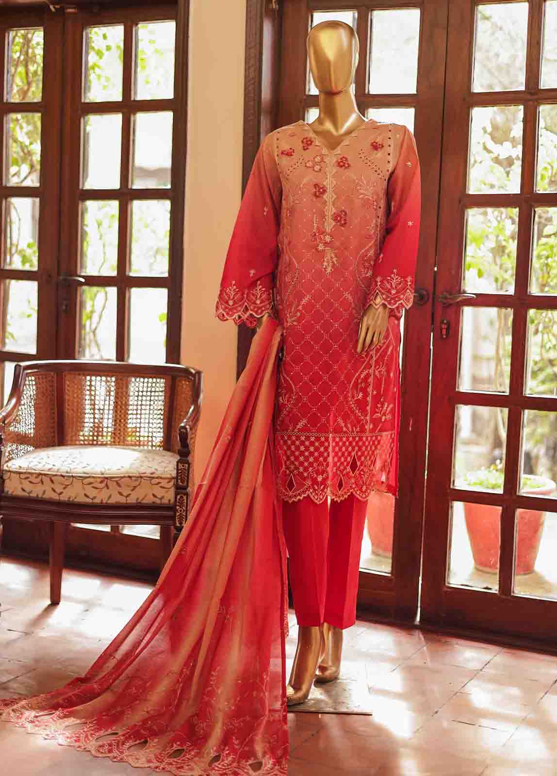 Bin Saeed Fabric - SMLF-0685 B- 3 Piece Embroidered Stitched Suit