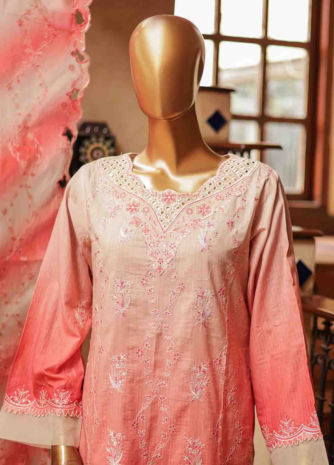 Bin Saeed Fabric - SMLF-0686 A- 3 Piece Embroidered Stitched Suit