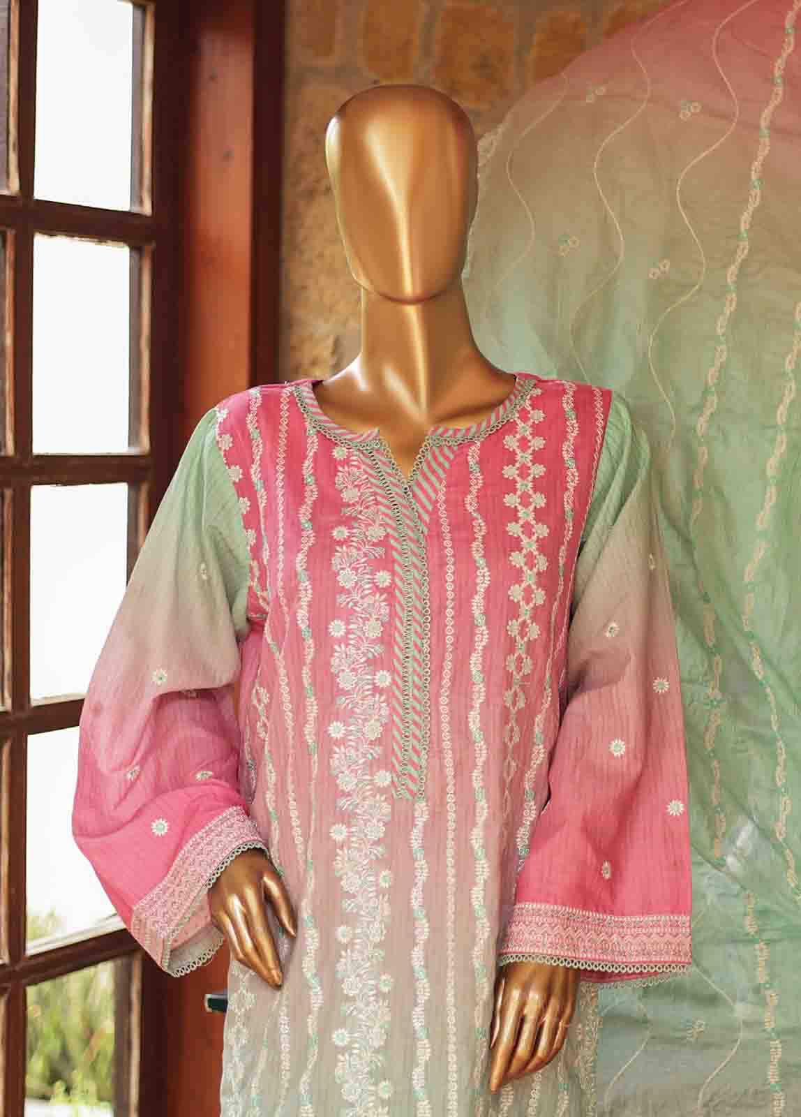 SMLF-0687 A- 3 Piece Embroidered Stitched Suit