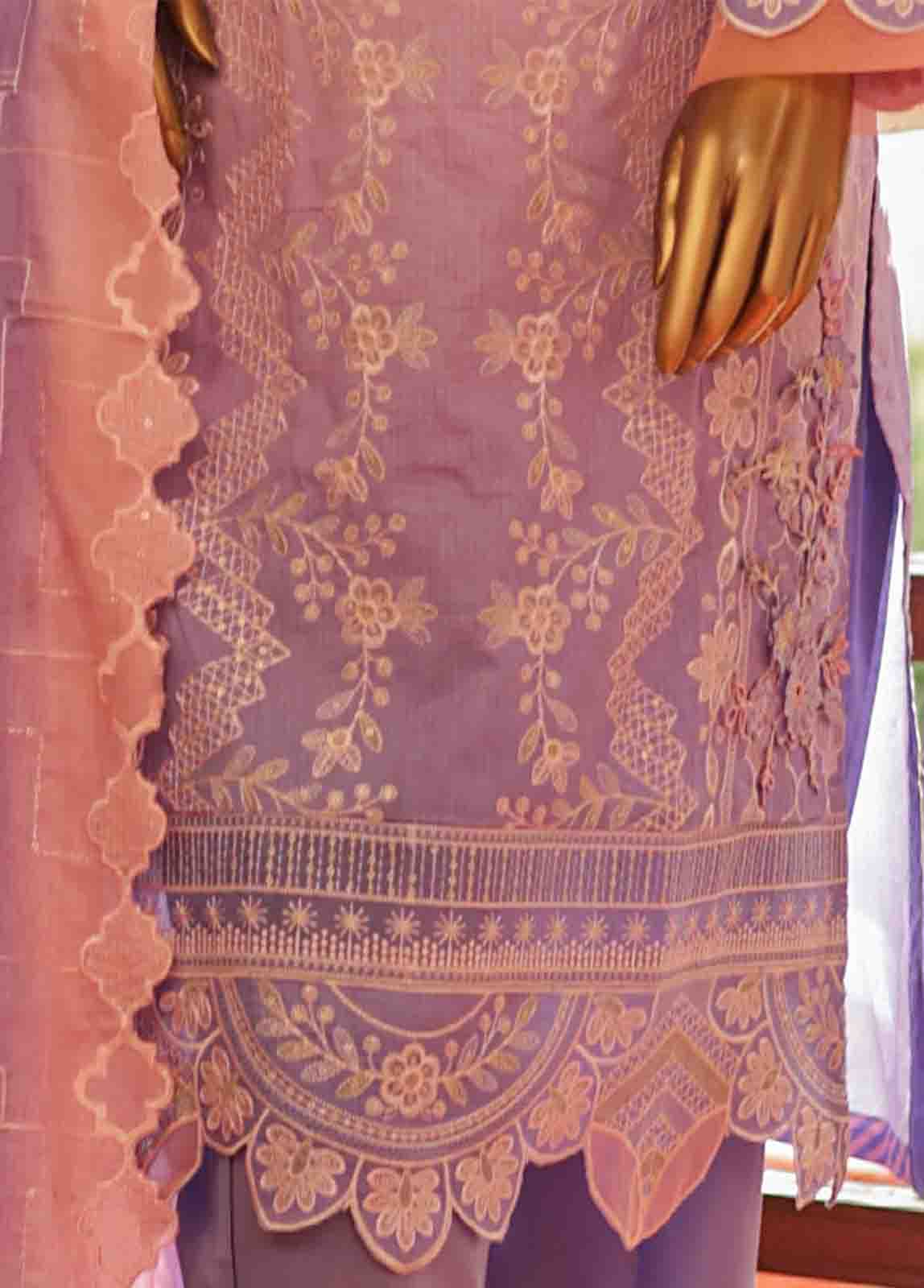 Bin Saeed Fabric - SMLF-0688 A- 3 Piece Embroidered Stitched Suit