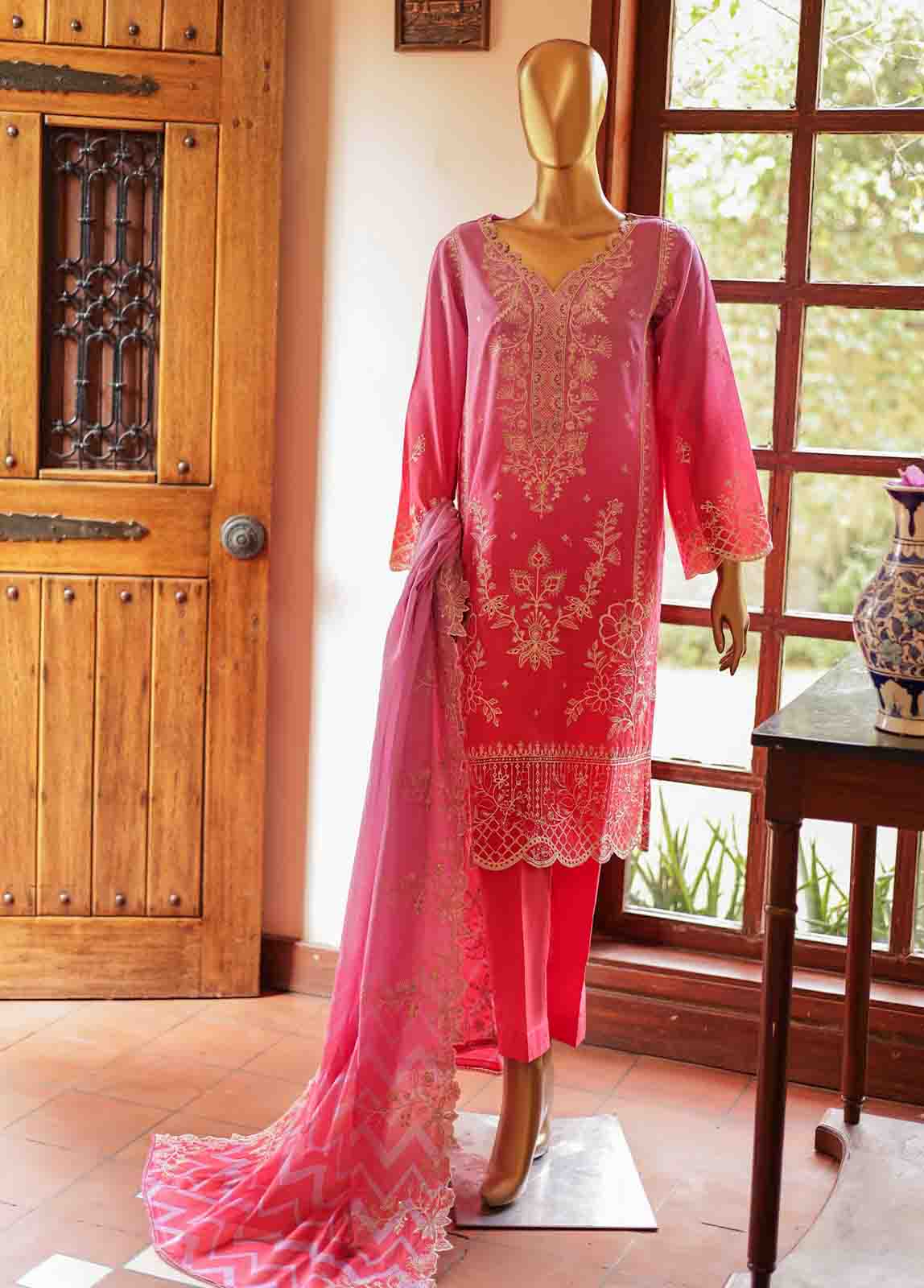 Bin Saeed Fabric - SMLF-0690 B- 3 Piece Embroidered Stitched Suit
