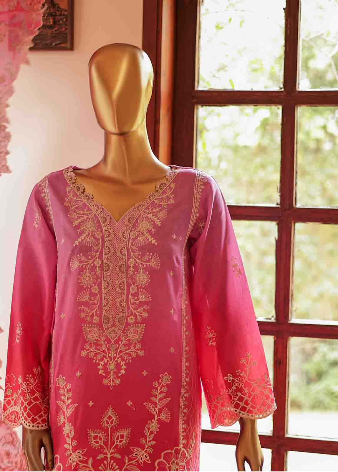 Bin Saeed Fabric - SMLF-0690 B- 3 Piece Embroidered Stitched Suit