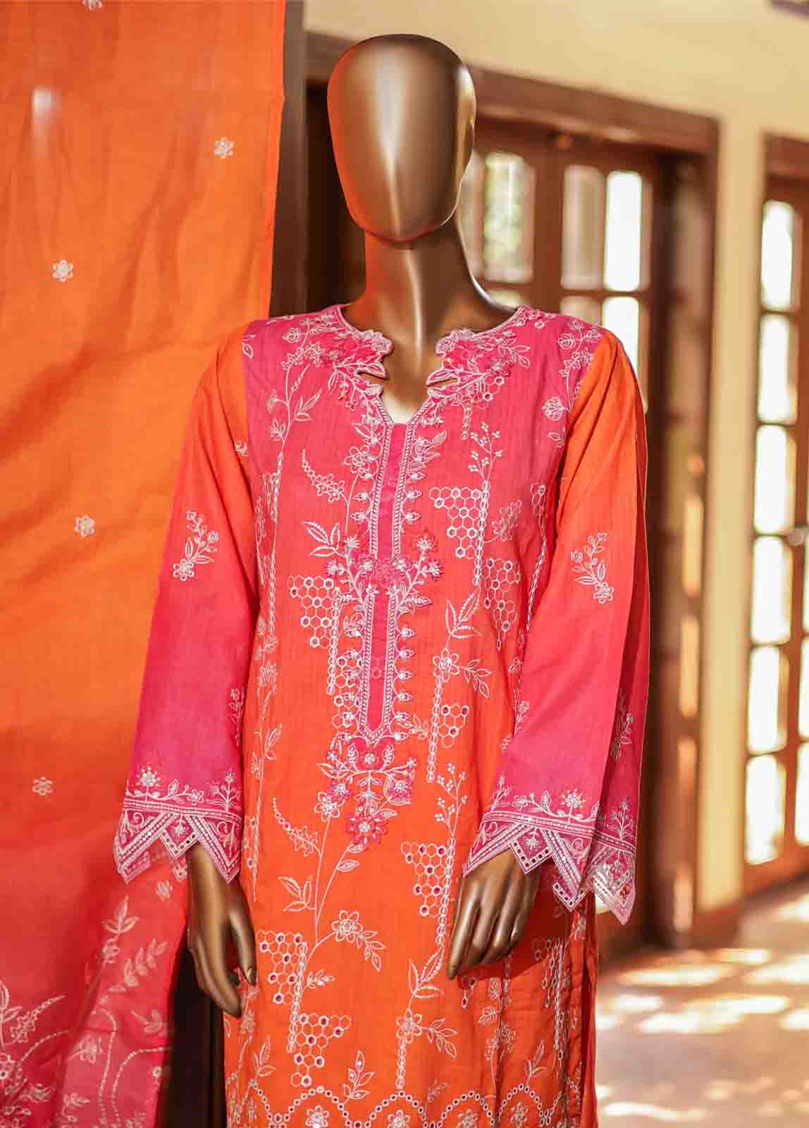 Bin Saeed Fabric - SMLF-0691 B- 3 Piece Embroidered Stitched Suit